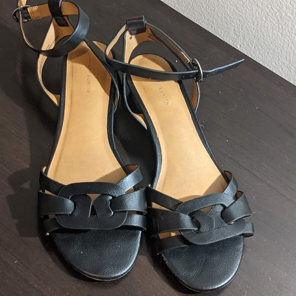 7 | 14th & Union | Black Low Wedge Sandal